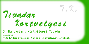 tivadar kortvelyesi business card